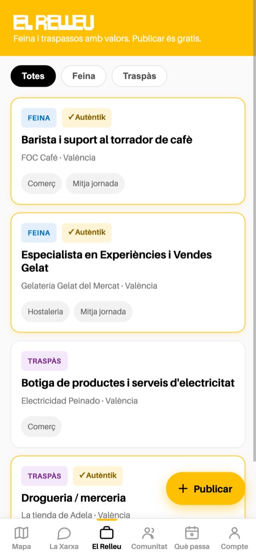 El Relleu dins de l'app