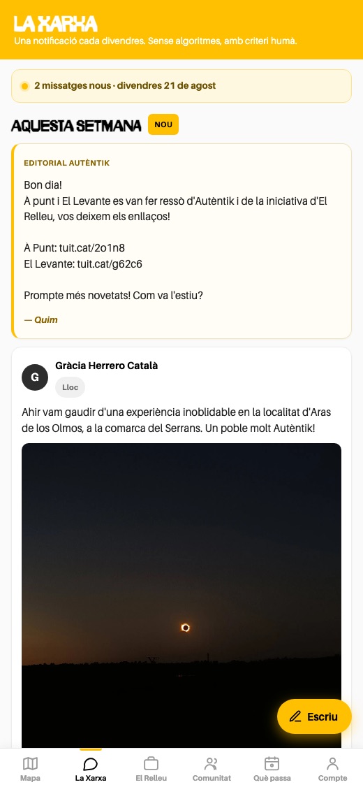 La Xarxa dins de l'app